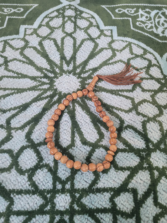 33 Beads Palestinian Olive Wood Prayer Beads
