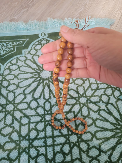 99 Beads Palestinian Olive Wood Prayer Beads
