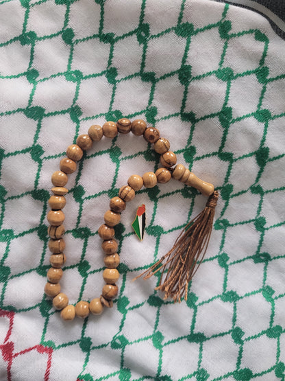 33 Beads Palestinian Olive Wood Prayer Beads