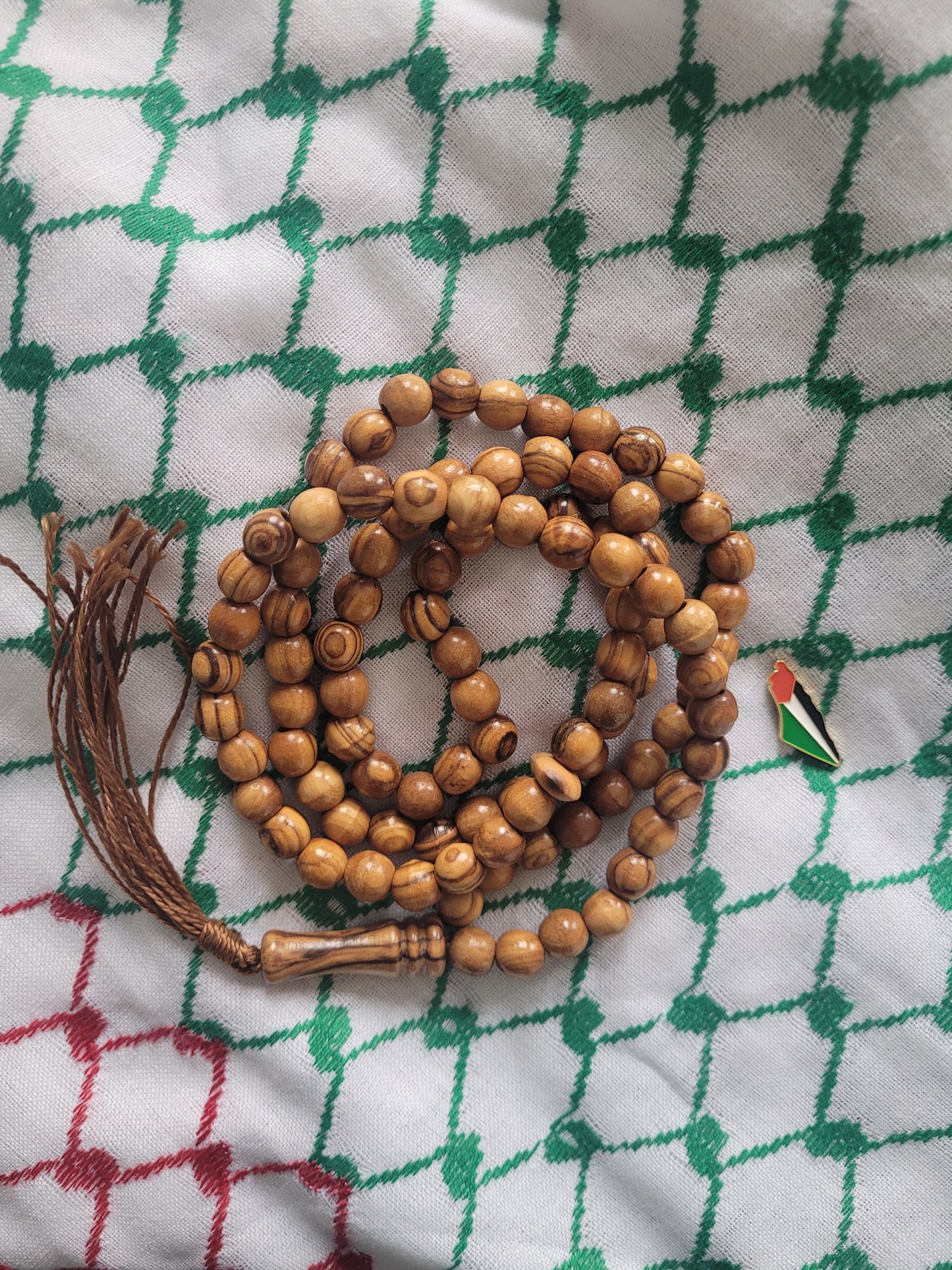 99 Beads Palestinian Olive Wood Prayer Beads