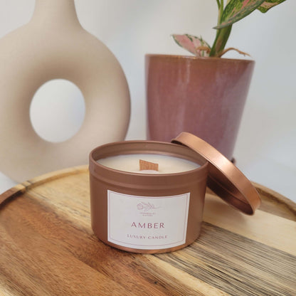 Amber Tin Candle